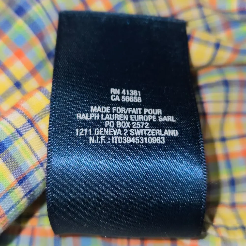 Ralph Lauren Youth Medium 10/12 Plaid Shirt Button Down Blue‎ Pony Vacation
